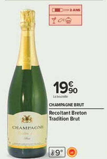 CHAMPAGNE BRUT Recoltant Breton Tradition Brut