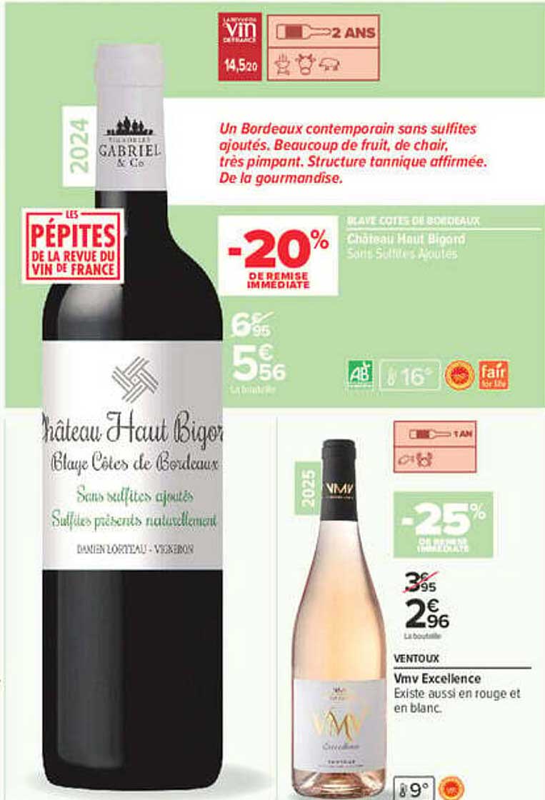 Château Haut Bigot Blaye Côtes de Bordeaux Sans sulfites ajoutés