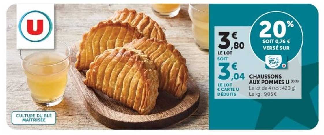 CHAUSSONS AUX POMMES U (x4)
