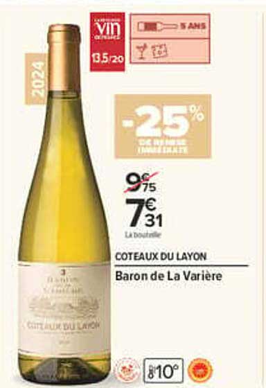 COTEAUX DU LAYON Baron de La Varière
