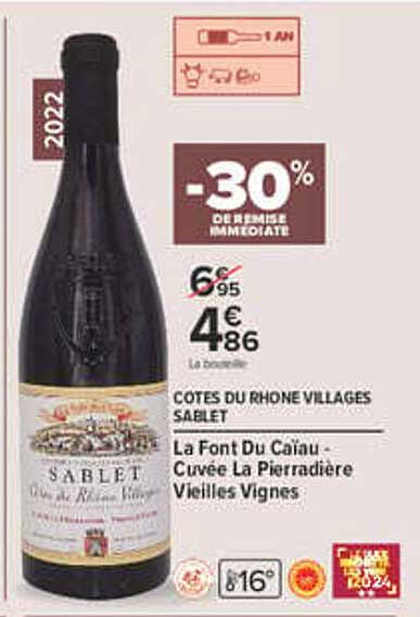COTES DU RHONE VILLAGES SABLET - La Font Du Càial - La Cuvée La Pierradière Vieilles Vignes