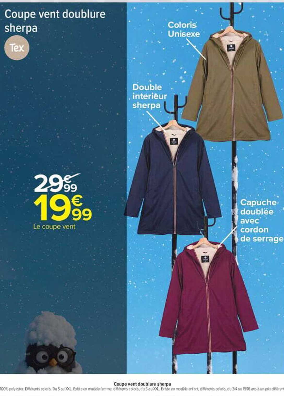 Coupe vent doublure sherpa