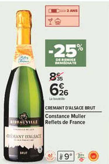 CRÉMANT D’ALSACE BRUT Constance Muller Reflets de France