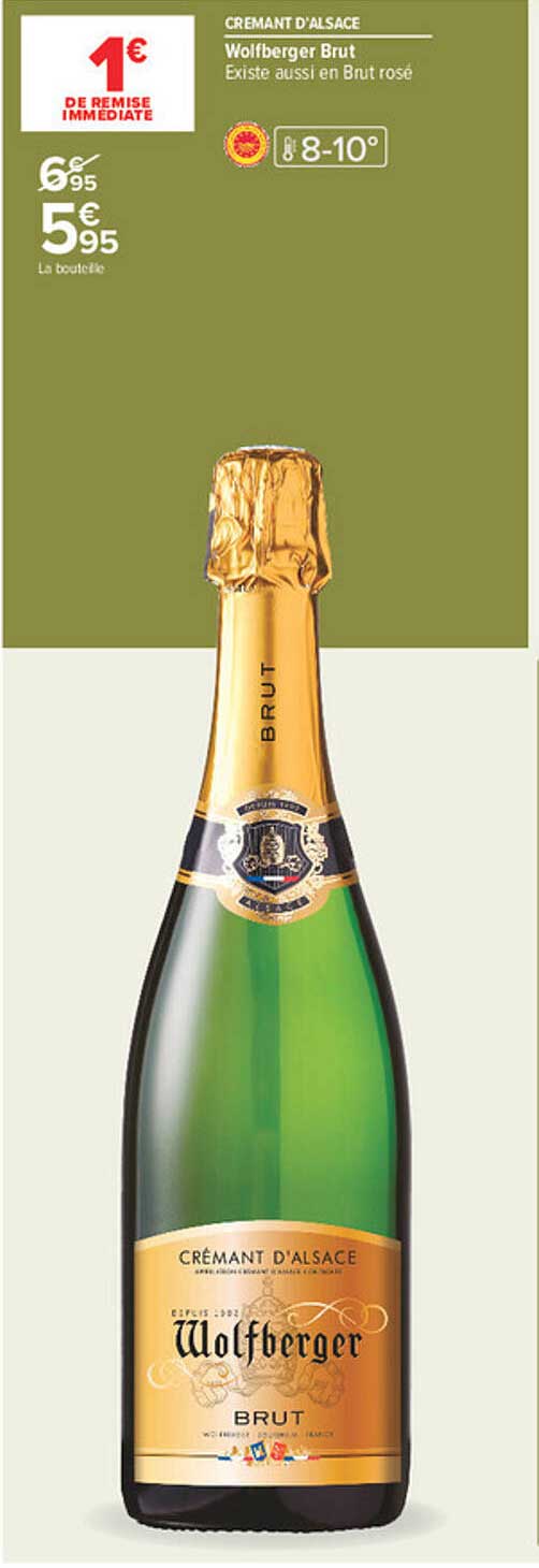 CREMANT D'ALSACE Wolfberger Brut Existe aussi en Brut rosé