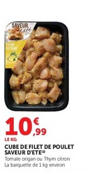 CUBE DE FILET DE POULET SAVEUR D’ÉTÉ