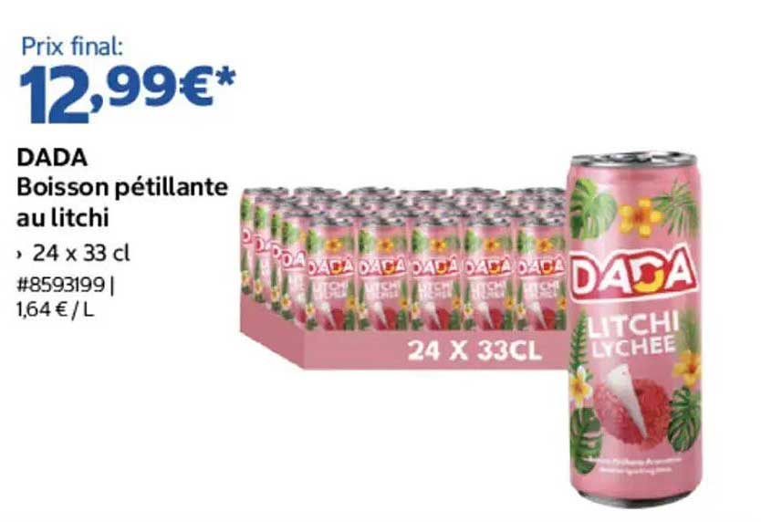 DADA Boisson pétillante au litchi