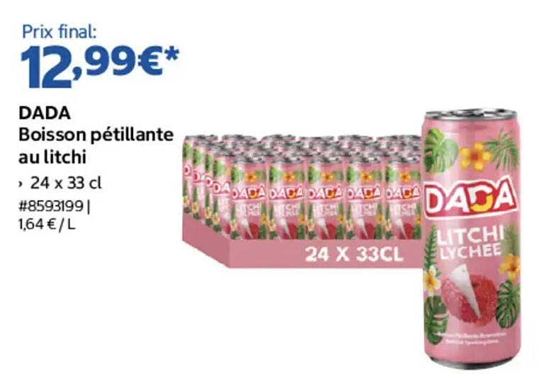 DADA Boisson pétillante au litchi