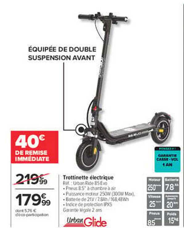 Équipée de double suspension avant