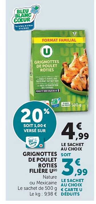 GRIGNOTTES DE POULET RÔTIES FILIÈRE U