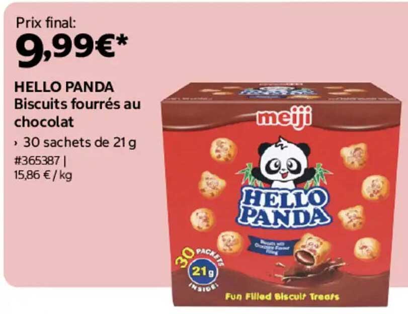HELLO PANDA Biscuits fourrés au chocolat