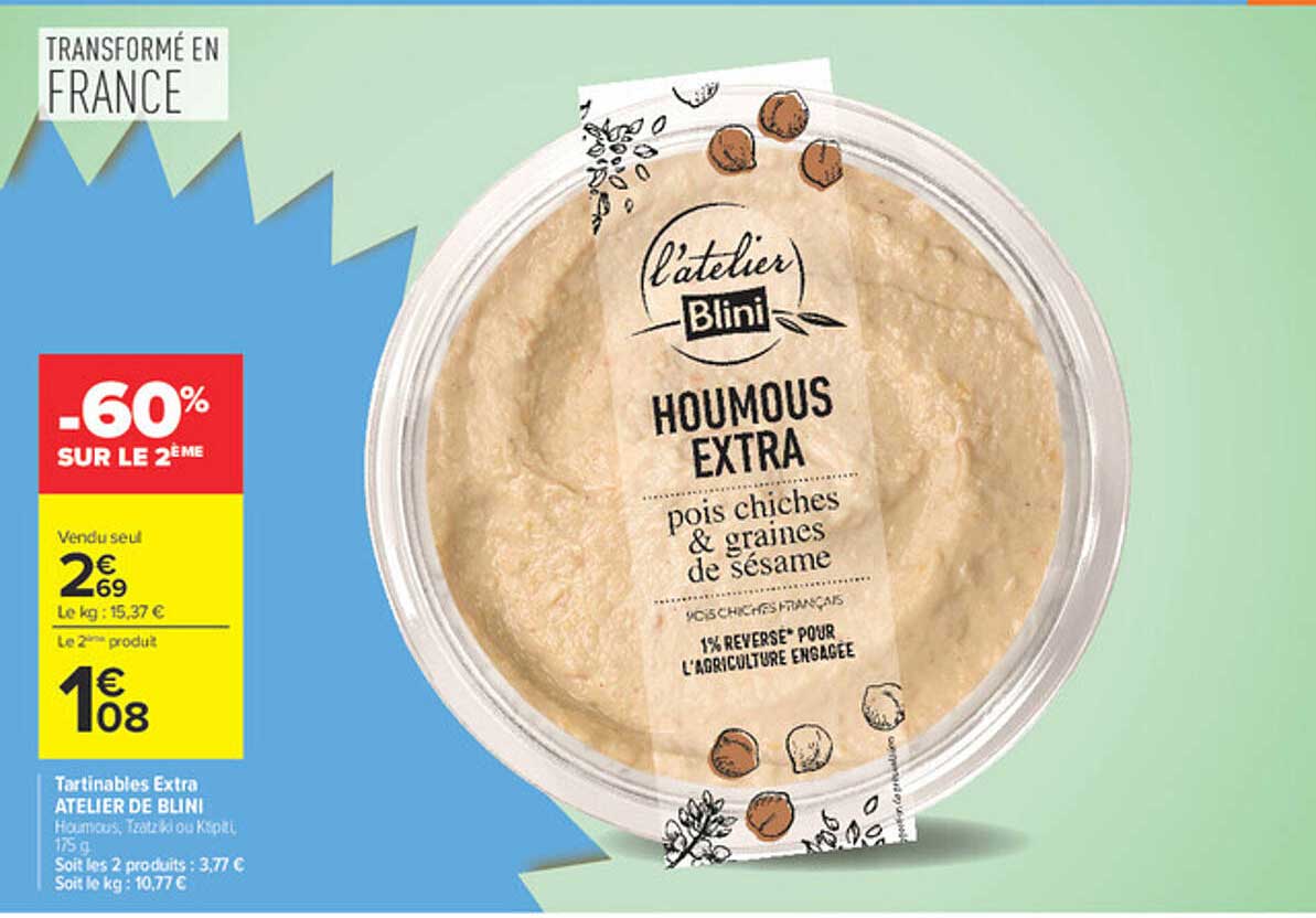 Houmous Extra pois chiches & graines de sésame