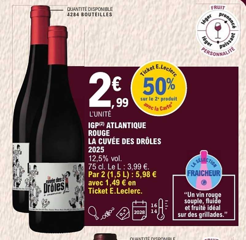 IGP ATLANTIQUE ROUGE LA CUVÉE DES DRÔLES 2025