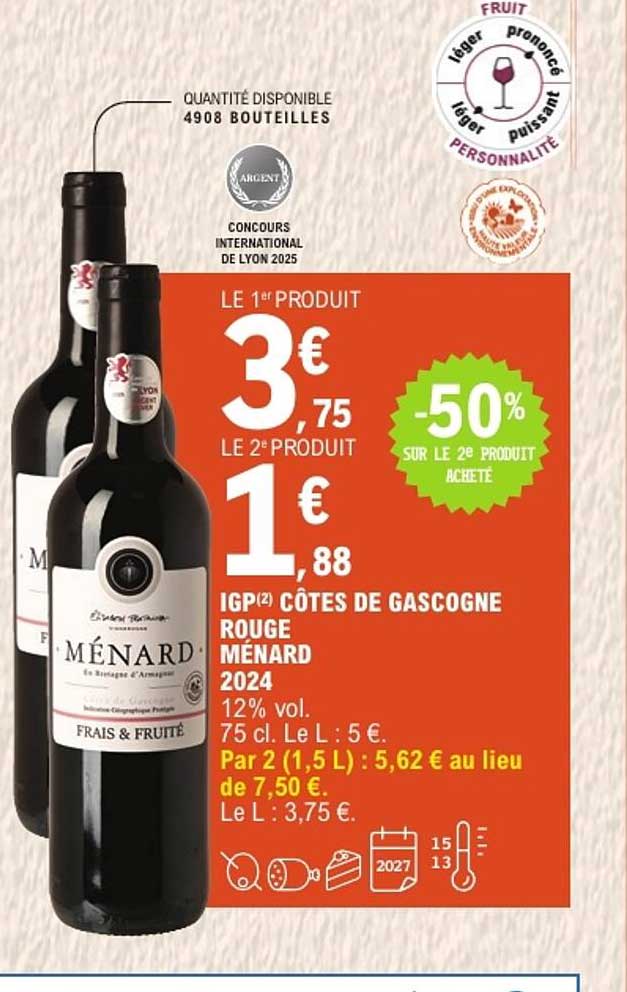 IGP CÔTES DE GASCOGNE ROUGE MÉNARD 2024