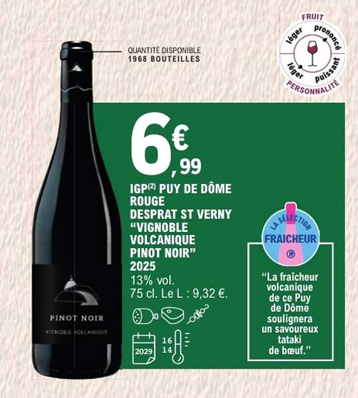 IGP PUY DE DÔME ROUGE DESPRAT ST VERNY “VIGNOBLE VOLCANIQUE PINOT NOIR” 2025