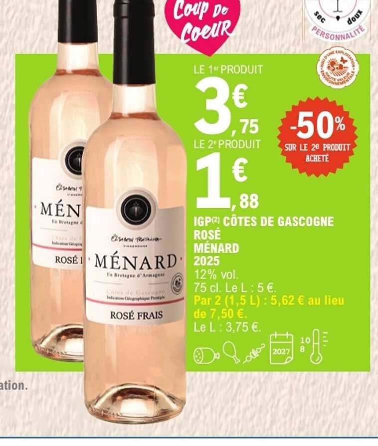 IGP(2) CÔTES DE GASCOGNE ROSÉ MÉNARD 2025
