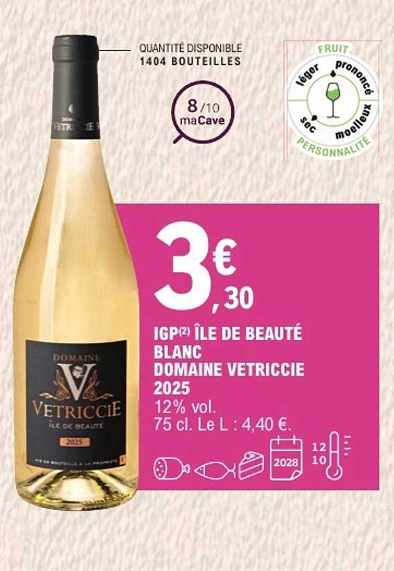 IGP(2) ÎLE DE BEAUTÉ BLANC DOMAINE VETRICCIE 2025