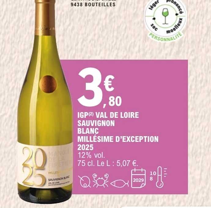 IGP² Val de Loire Sauvignon Blanc Millésime d'Exception 2025