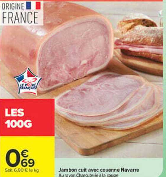 Jambon cuit avec couenne Navarre