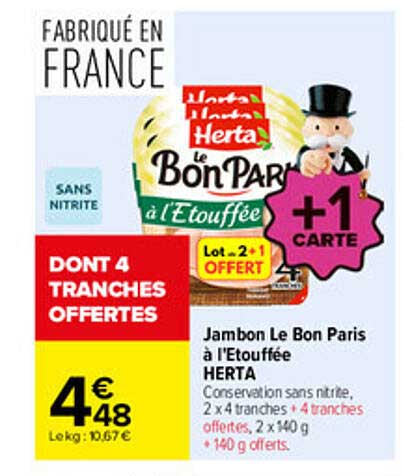 Jambon Le Bon Paris à l'Etouffée HERTA