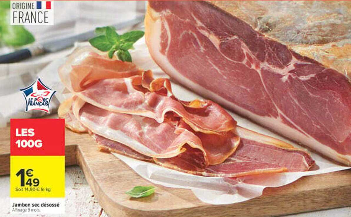 Jambon sec désossé
