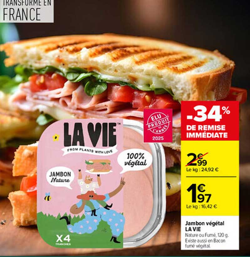 Jambon végétal LA VIE