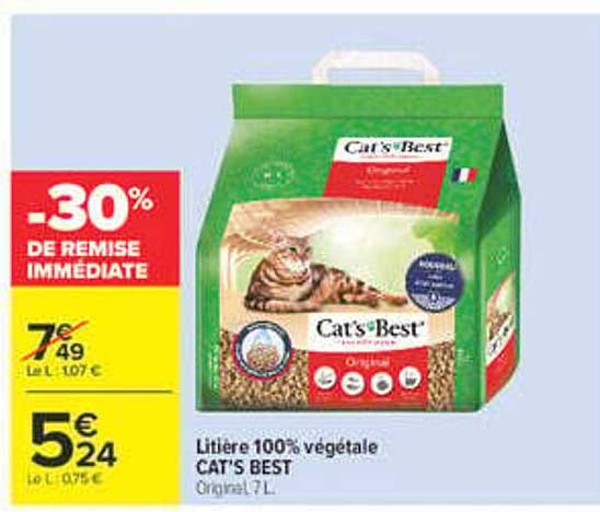 Litière 100% végétale CAT'S BEST Original 7L