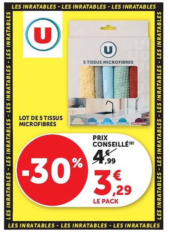 LOT DE 5 TISSUS MICROFIBRES