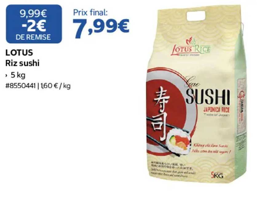 LOTUS Riz sushi, 5 kg