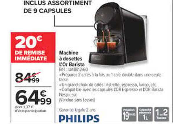 Machine à dosettes L’Or Barista