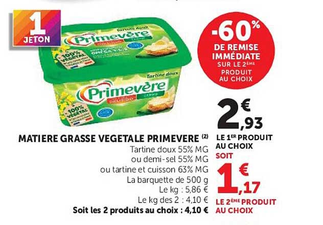 MATIERE GRASSE VEGETALE PRIMEVERE