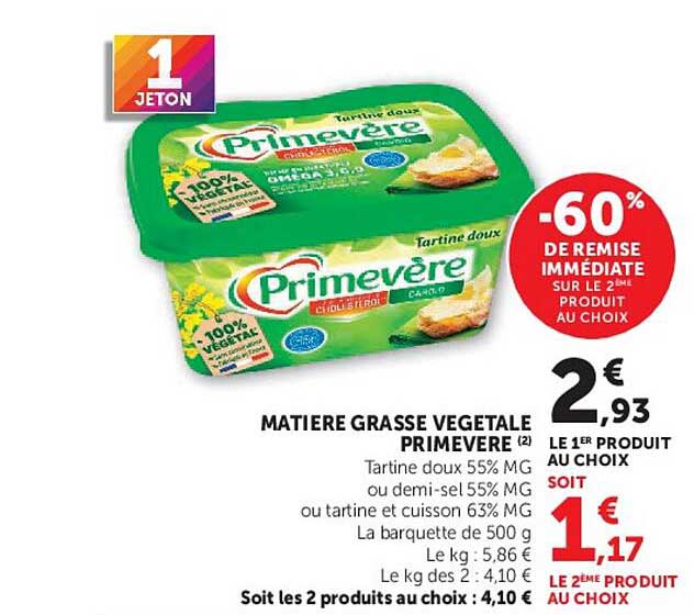MATIERE GRASSE VEGETALE PRIMEVERE