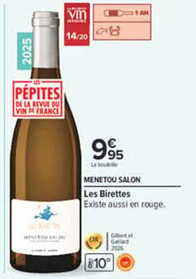 MENETOU SALON Les Birettes Existe aussi en rouge.