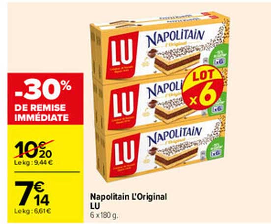 Napolitain L'Original LU 6 x 180 g.