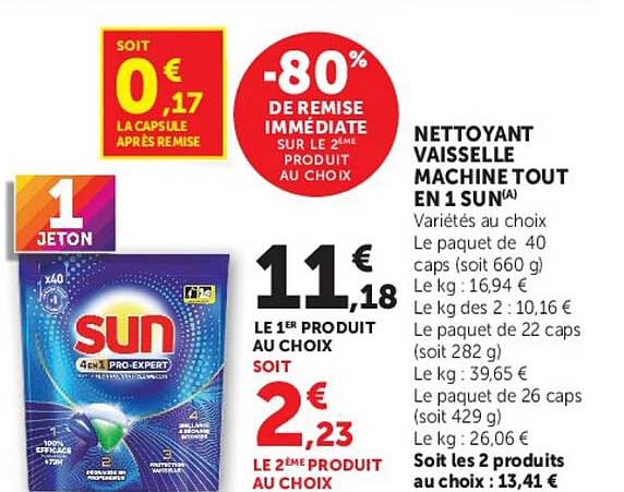 NETTOYANT VAISSELLE MACHINE TOUT EN 1 SUN