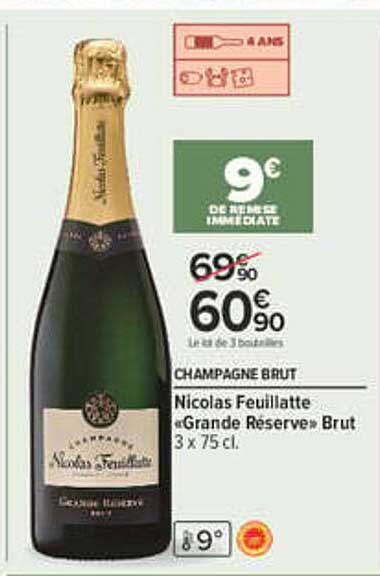 Nicolas Feuillatte «Grande Réserve» Brut 3 x 75 cl