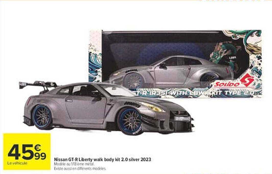 Nissan GT-R Liberty walk body kit 2.0 silver 2023