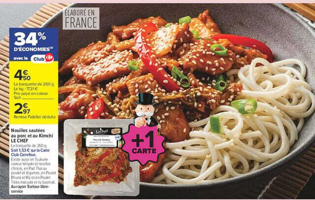 NOUILLES SAUTÉES AU PORC ET AU KIMCHI LE CHEF