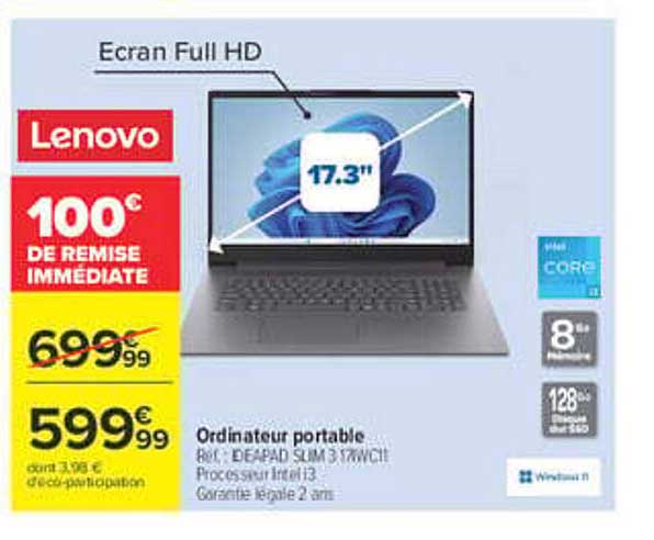 Ordinateur portable Lenovo 17,3"