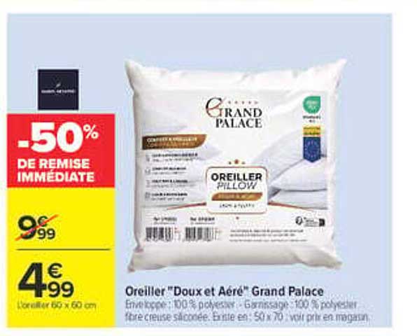 Oreiller "Doux et Aéré" Grand Palace