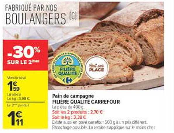 Pain de campagne FILIÈRE QUALITÉ CARREFOUR