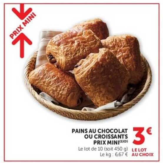 PAINS AU CHOCOLAT OU CROISSANTS PRIX MINI