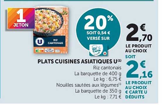 PLATS CUISINES ASIATIQUES U