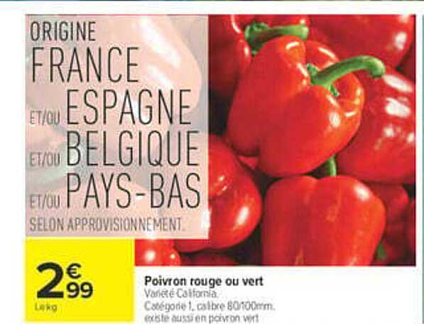 Poivron rouge ou vert