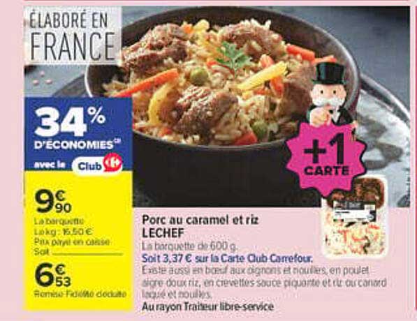 Porc au caramel et riz LECHEF