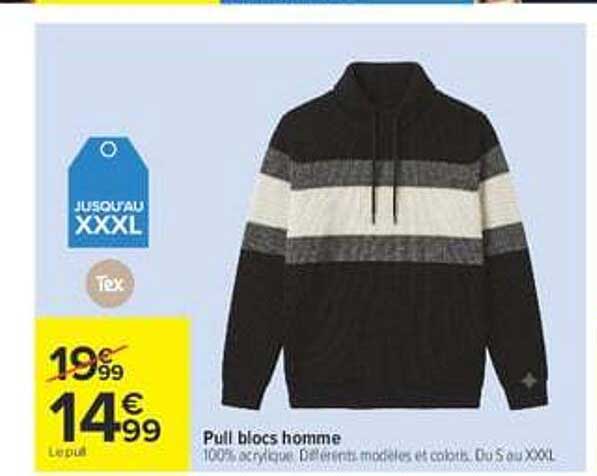 Pull blocs homme
