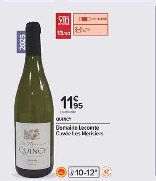 QUINCY Domaine Lecomte Cuvée Les Merisiers