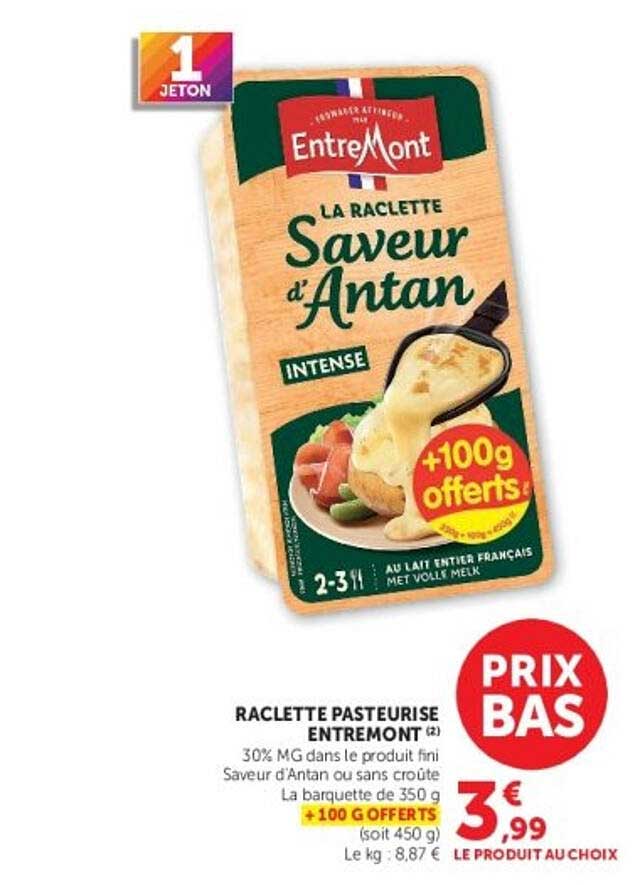 RACLETTE PASTEURISÉE ENTRE MONT
