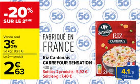 RIZ CANTONAIS CARREFOUR SENSATION