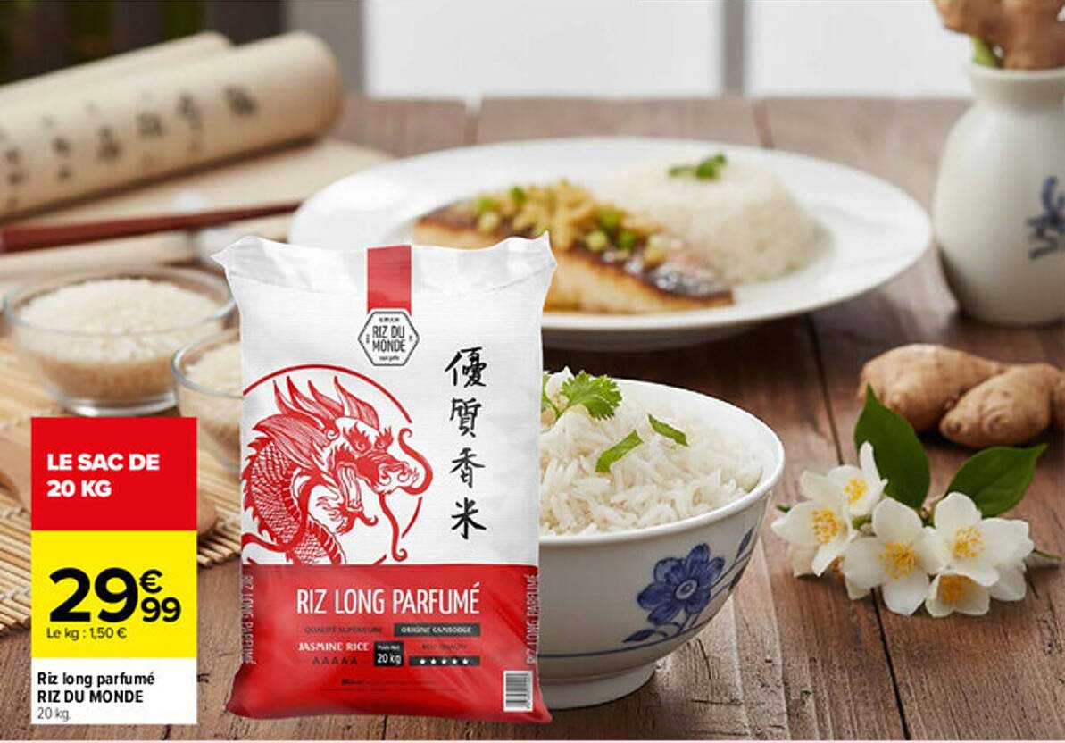 Riz long parfumé RIZ DU MONDE 20 kg