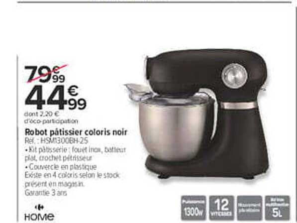 Robot pâtissier coloris noir